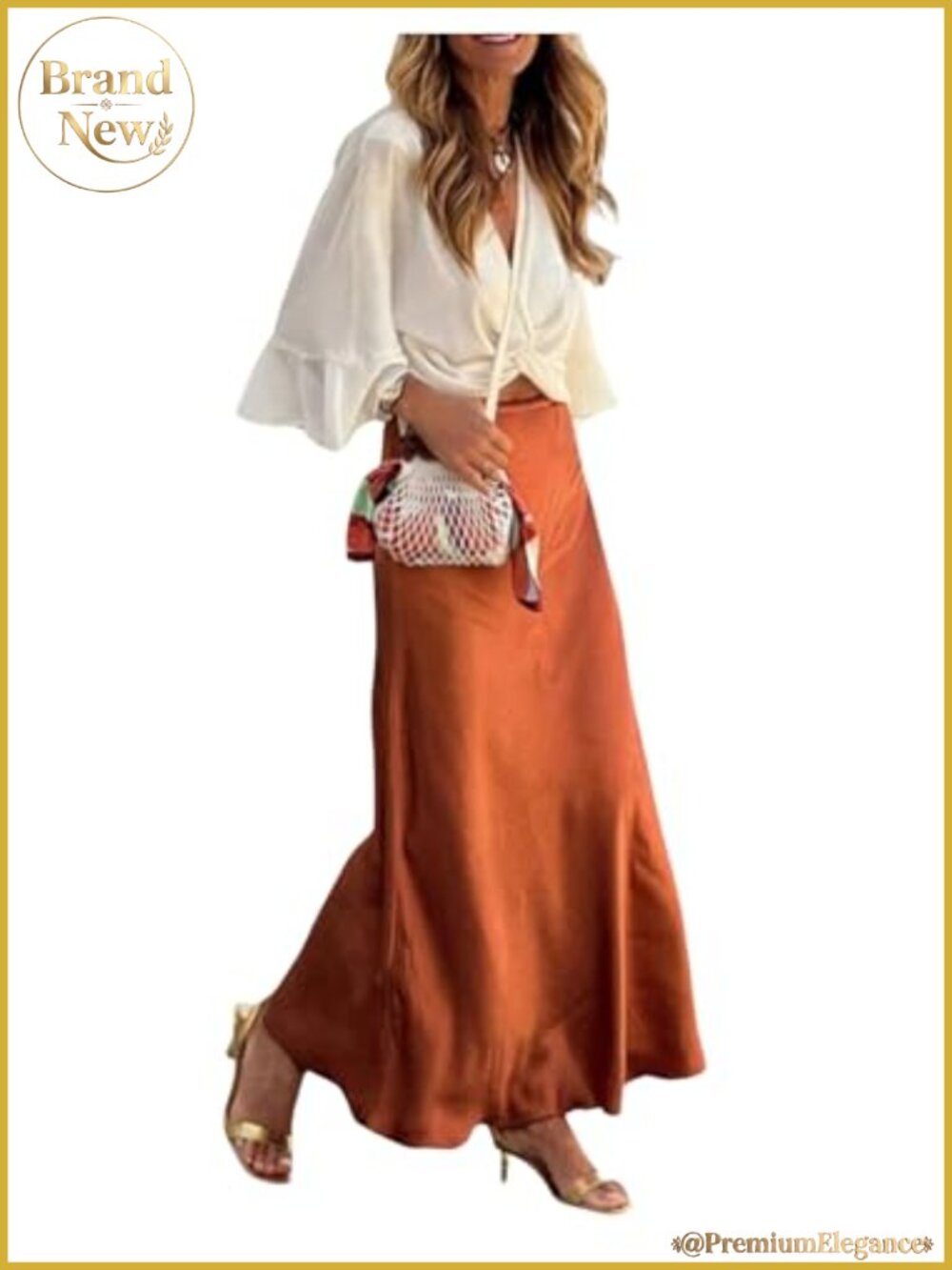 Satin Maxi Skirt High Waisted Fishtail Long Skirt